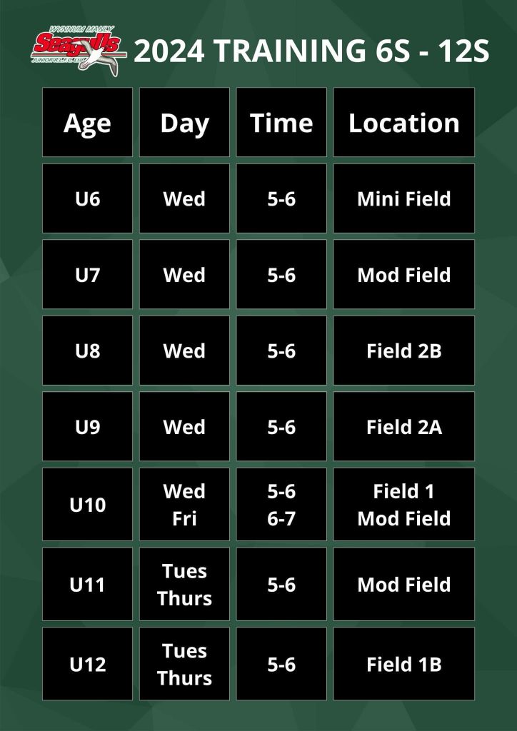 training times for juniors